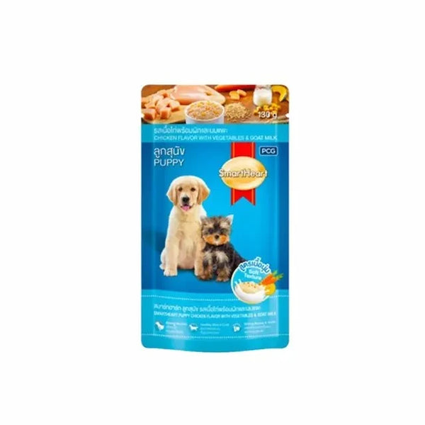 SmartHeart Puppy Wet Dog Food Chicken Flavour with Vegetables 130g (Pack of 24)