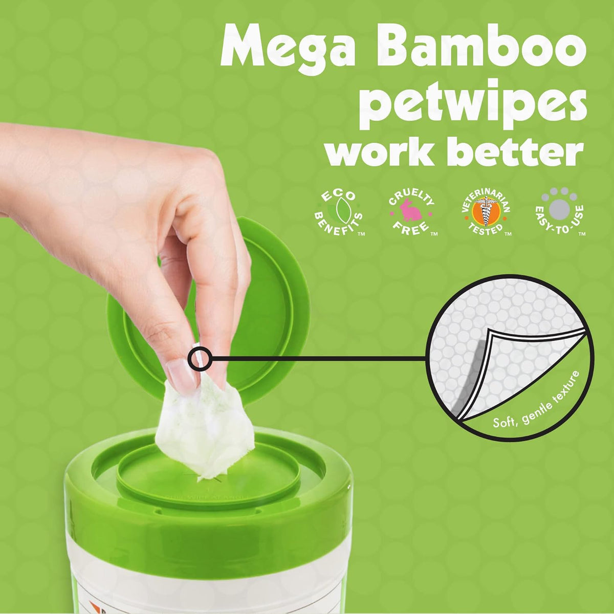 Petkin Mega Value Bamboo Pet Wipes – 200ct