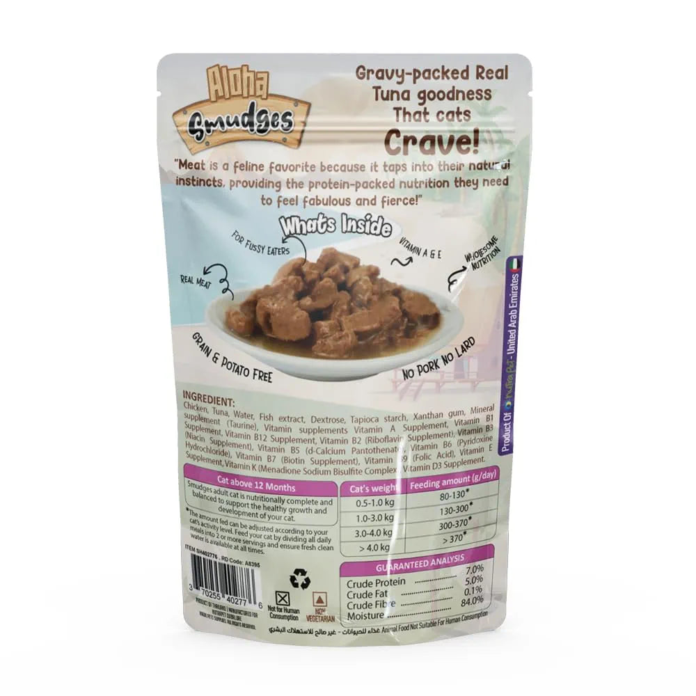 Aloha Smudges Chicken Adult Cat Wet Food in Gravy 85g Pouch