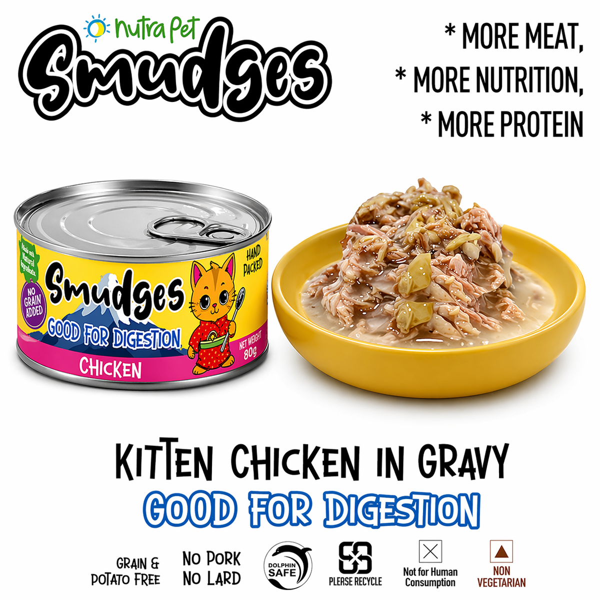 Smudges Kitten Chicken Shredded in Gravy 60g