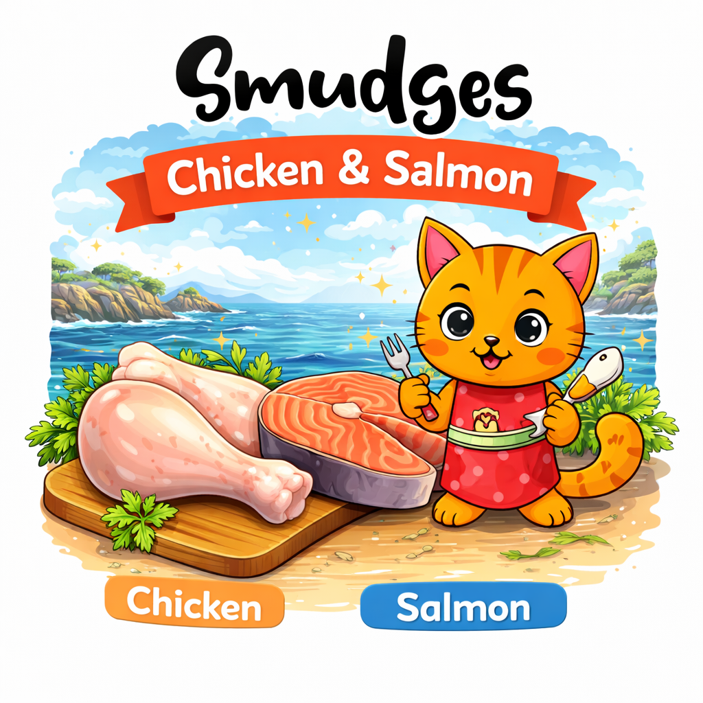 Smudges Adult Cat Chicken With Salmon In Gravy 80g