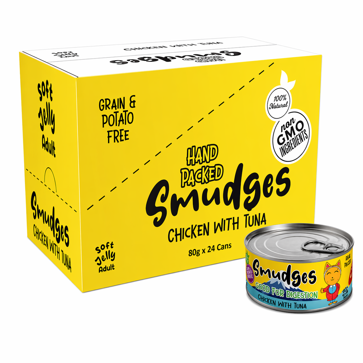 Smudges Adult Cat Chicken Flakes With Tuna In Soft Jelly 80g