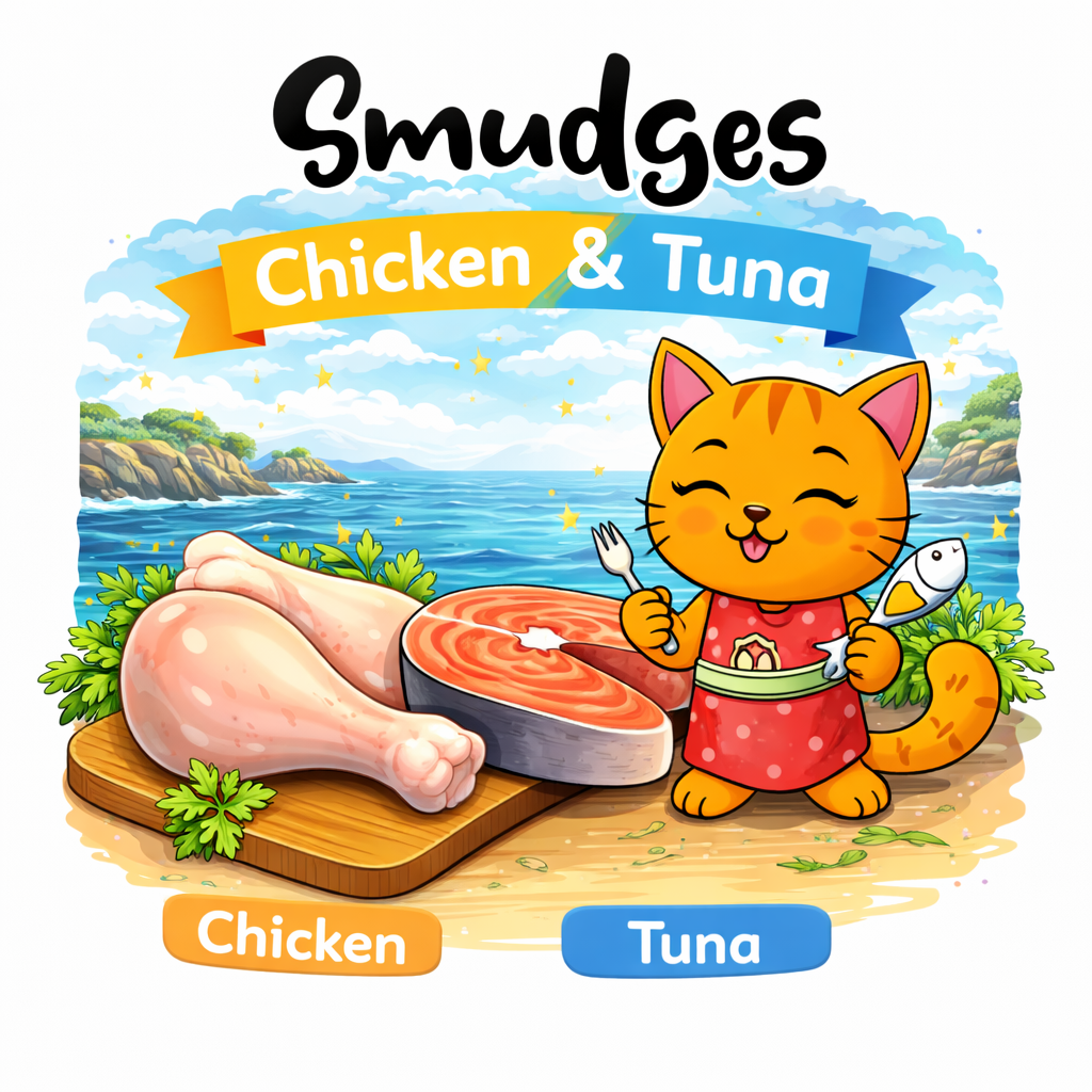 Smudges Adult Cat Chicken Flakes With Tuna In Soft Jelly 80g