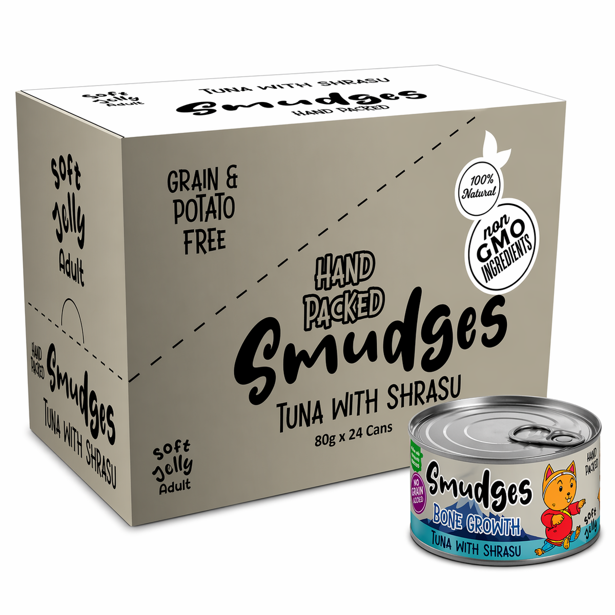 Smudges Adult Cat Tuna Flakes With Shirasu in Soft Jelly 80g