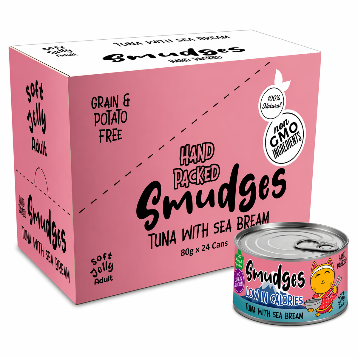 Smudges Adult Cat Tuna Flakes With Sea Bream in Soft Jelly 80g