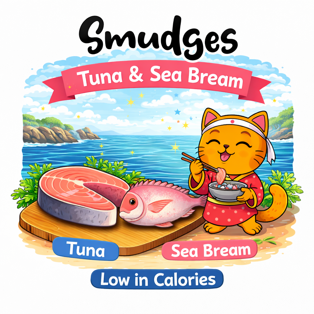 Smudges Adult Cat Tuna Flakes With Sea Bream in Soft Jelly 80g