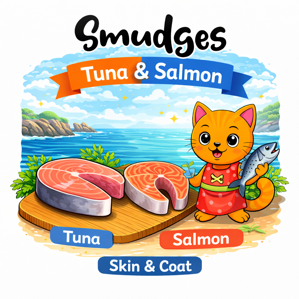 Smudges Adult Cat Tuna Flakes With Salmon in Soft Jelly 80g
