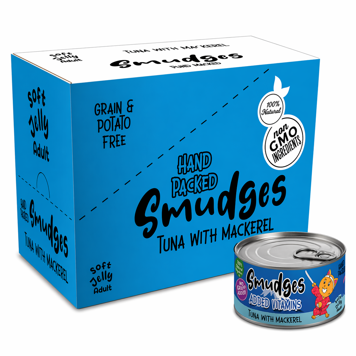 Smudges Adult Cat Tuna Flakes With Mackerel in Soft Jelly 80g