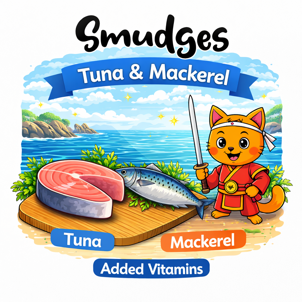 Smudges Adult Cat Tuna Flakes With Mackerel in Soft Jelly 80g