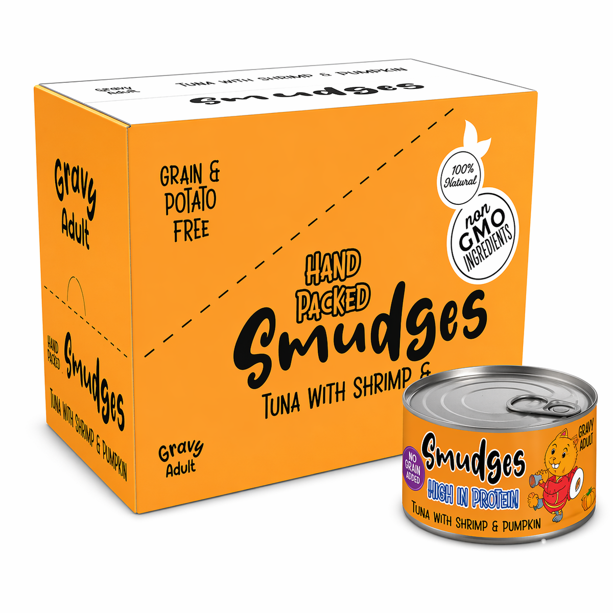 Smudges Adult Cat Tuna Flakes With Shrimp & Pumpkin in Gravy 80g