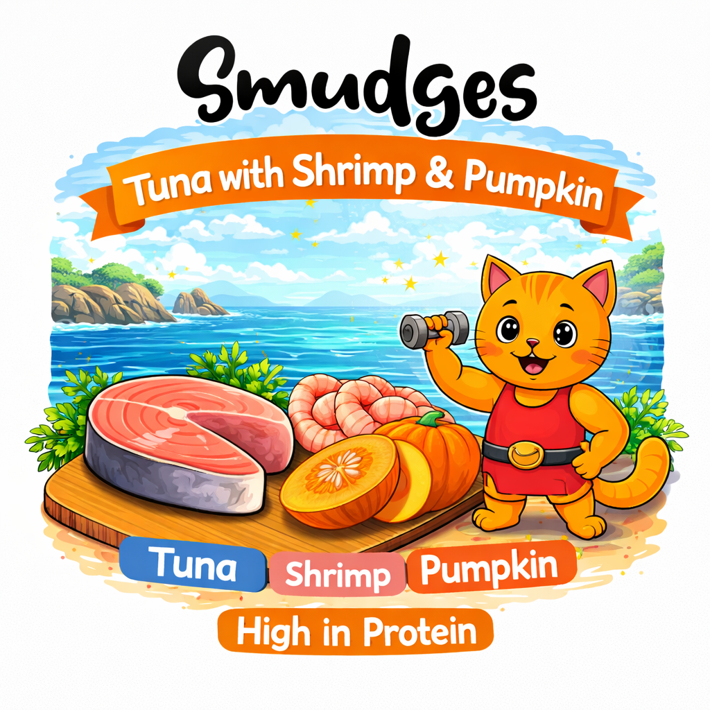 Smudges Adult Cat Tuna Flakes With Shrimp & Pumpkin in Gravy 80g