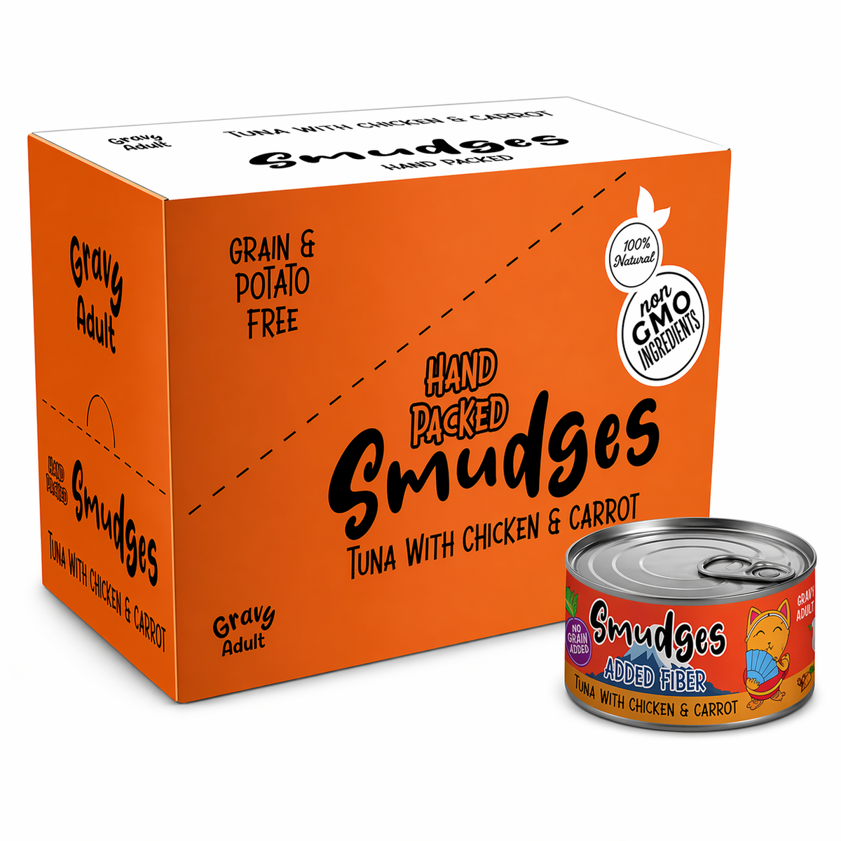 Smudges Adult Cat Tuna Flakes With Chicken & Carrot in Gravy 80g