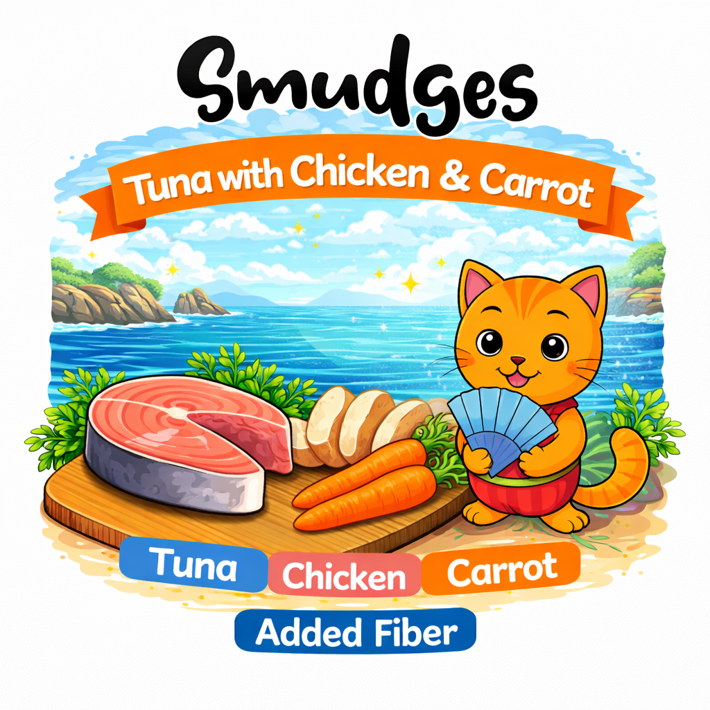 Smudges Adult Cat Tuna Flakes With Chicken & Carrot in Gravy 80g