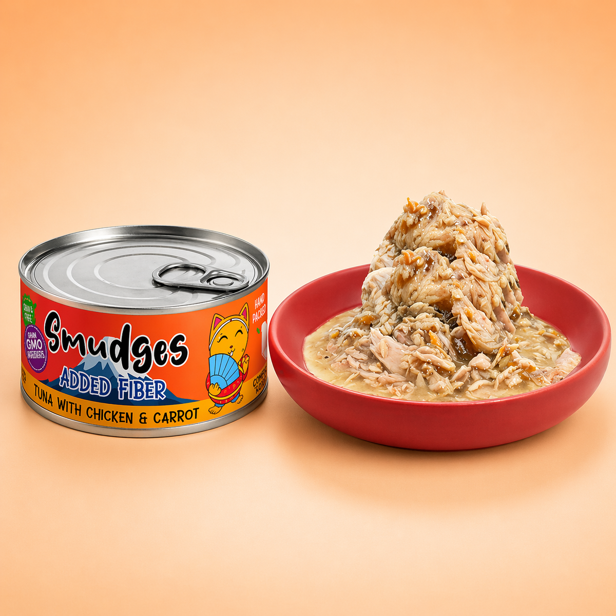 Smudges Adult Cat Tuna Flakes With Chicken & Carrot in Gravy 80g