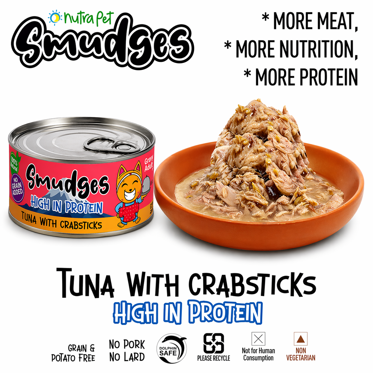 Smudges Adult Cat Tuna with Crabsticks in Gravy 80g