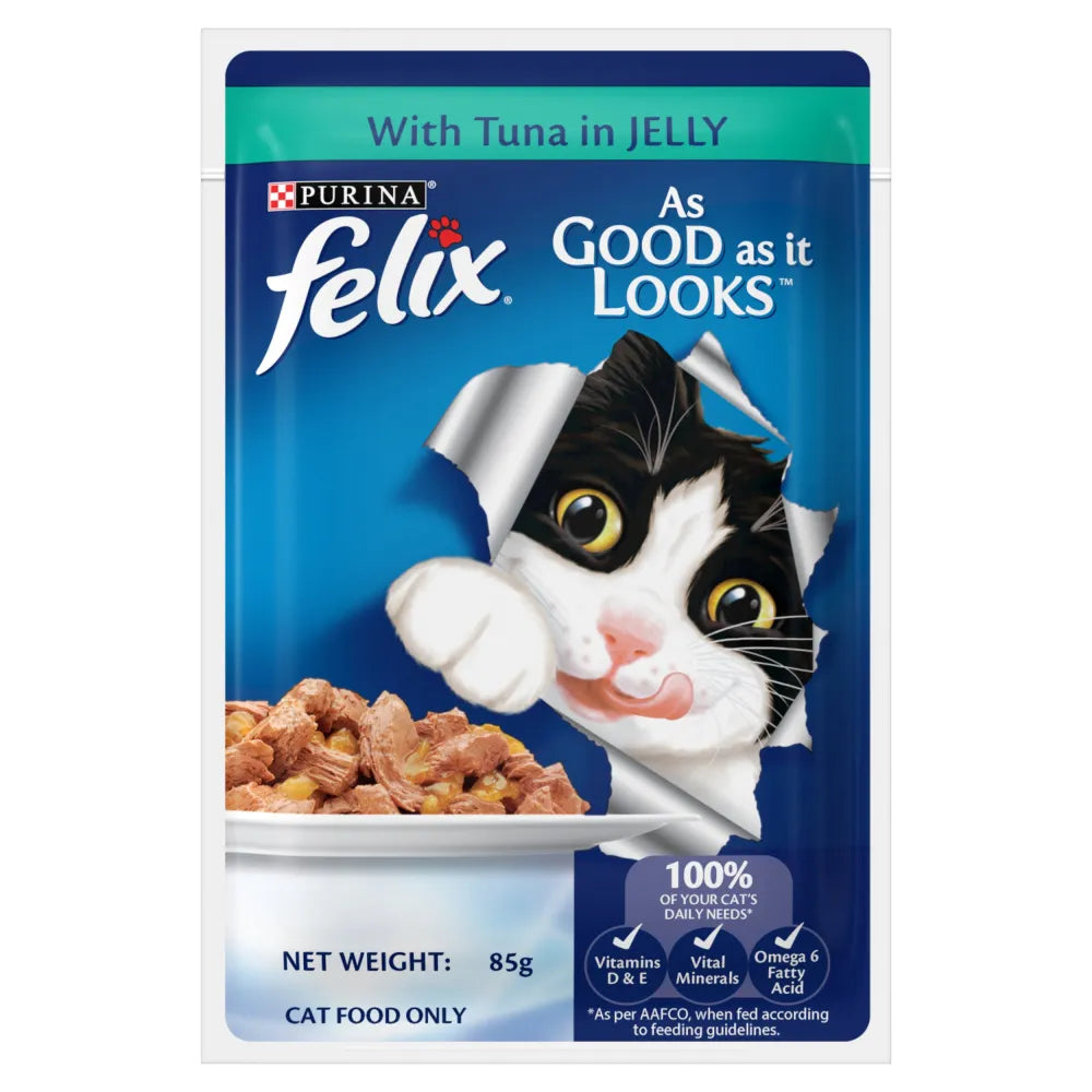 Felix Tuna in Jelly Complete & Balanced Adult Cat Wet Food (Pack of 24)