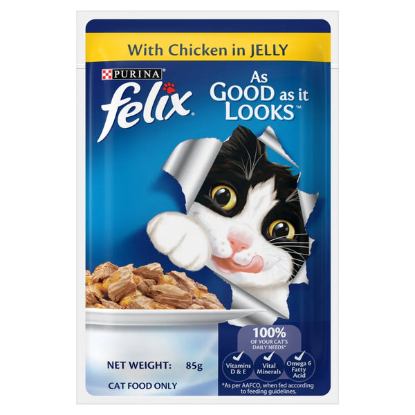 Felix Chicken in Jelly Complete & Balanced Adult Cat Wet Food (Pack of 6)