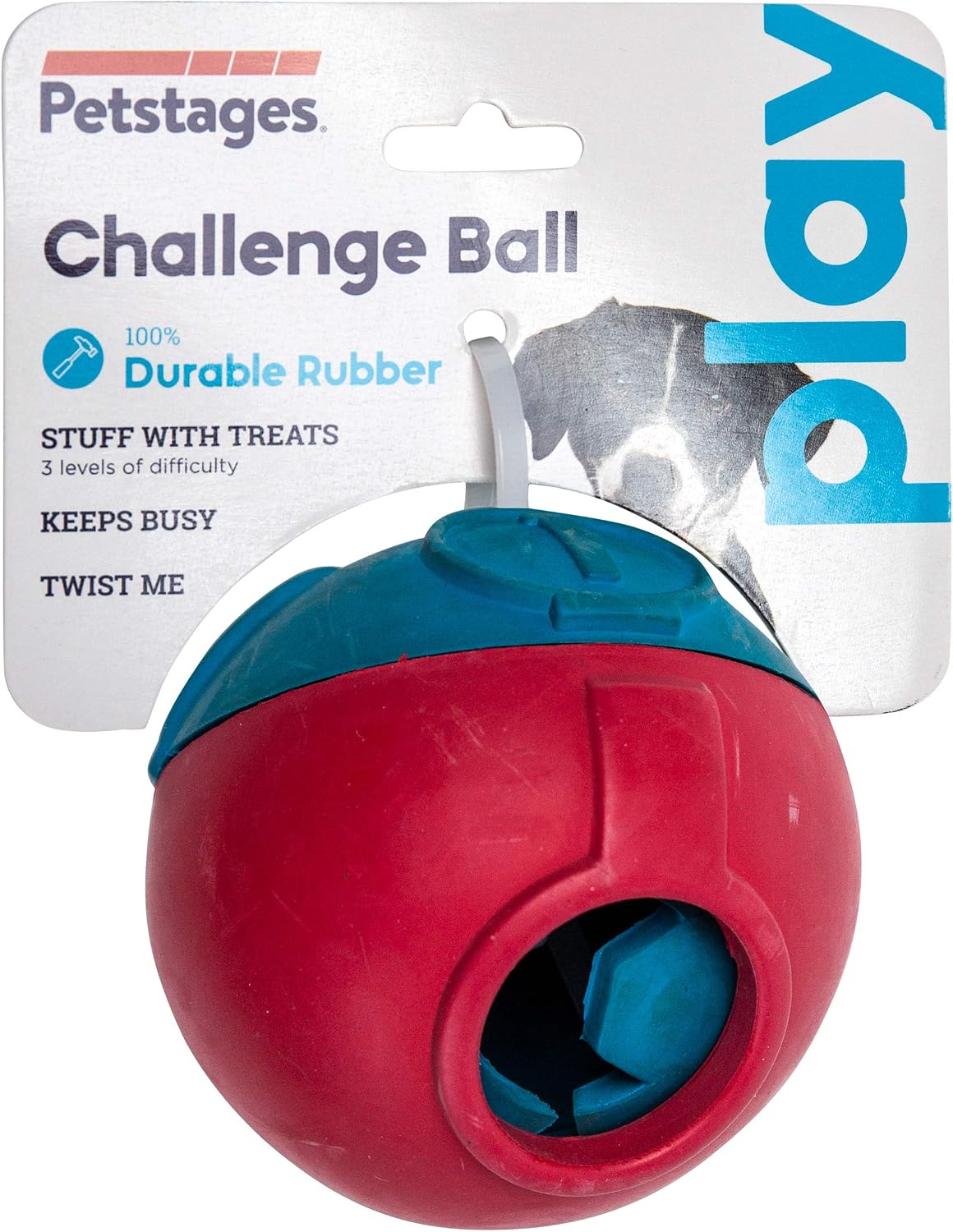 Petstages Challenge Level Ball Dog Toy – Red