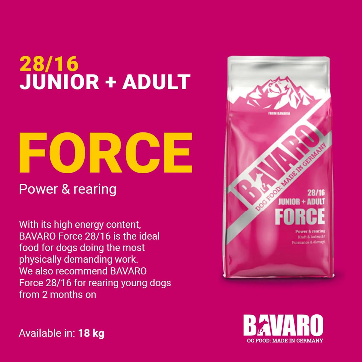 Bavaro Force Adult Dog Food 18kg