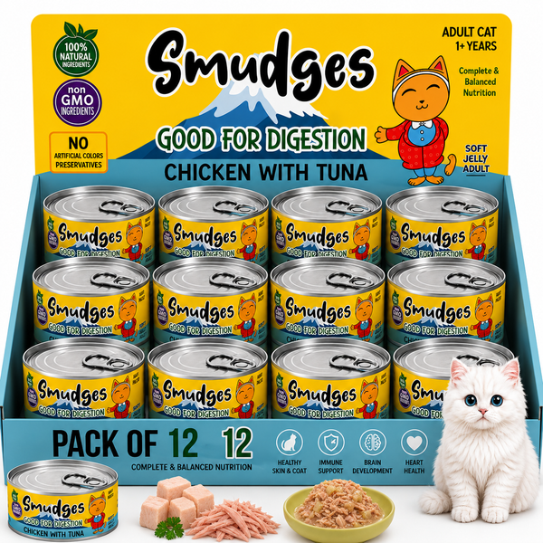 Smudges Adult Cat Chicken Flakes With Tuna In Soft Jelly 80g