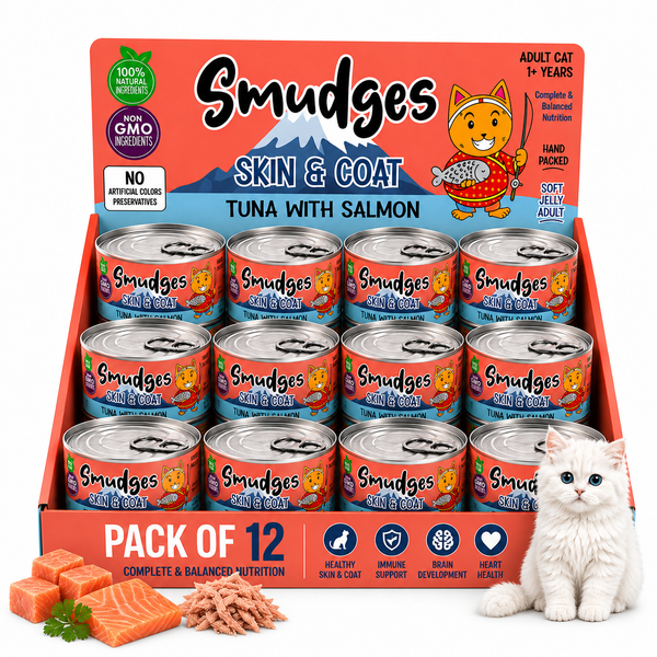 Smudges Adult Cat Tuna Flakes With Salmon in Soft Jelly 80g