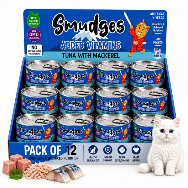 Smudges Adult Cat Tuna Flakes With Mackerel in Soft Jelly 80g