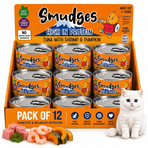 Smudges Adult Cat Tuna Flakes With Shrimp & Pumpkin in Gravy 80g