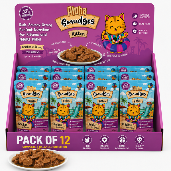 Aloha Smudges Chicken Kitten Cat wet food in Gravy 85g Pouch