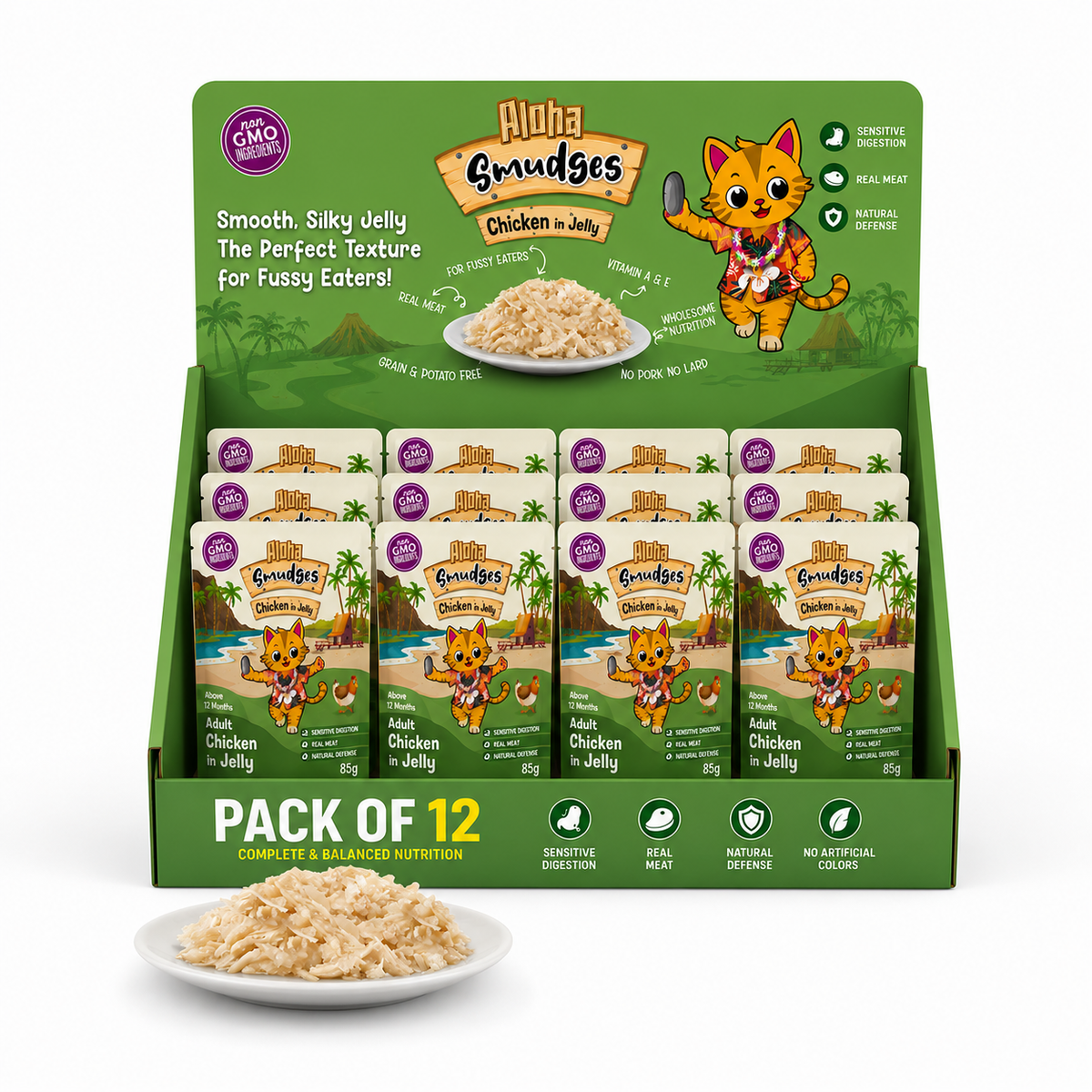 Aloha Smudges Chicken Adult Cat wet food in Jelly 85g Pouch