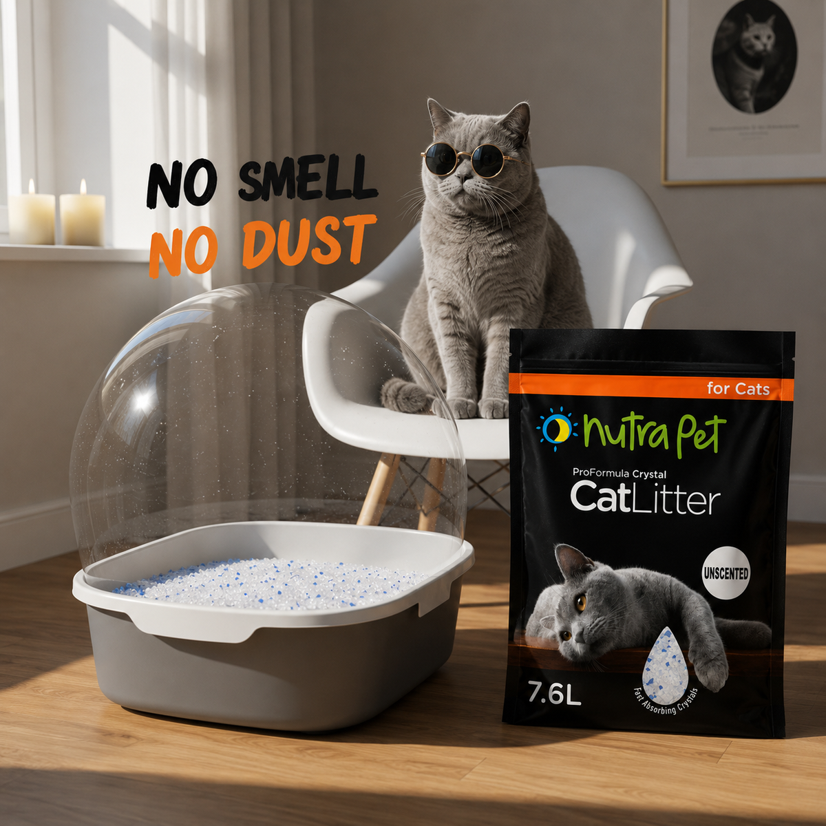 NutraPet Cat Litter Silica Gel 7.6L - Non-Scented
