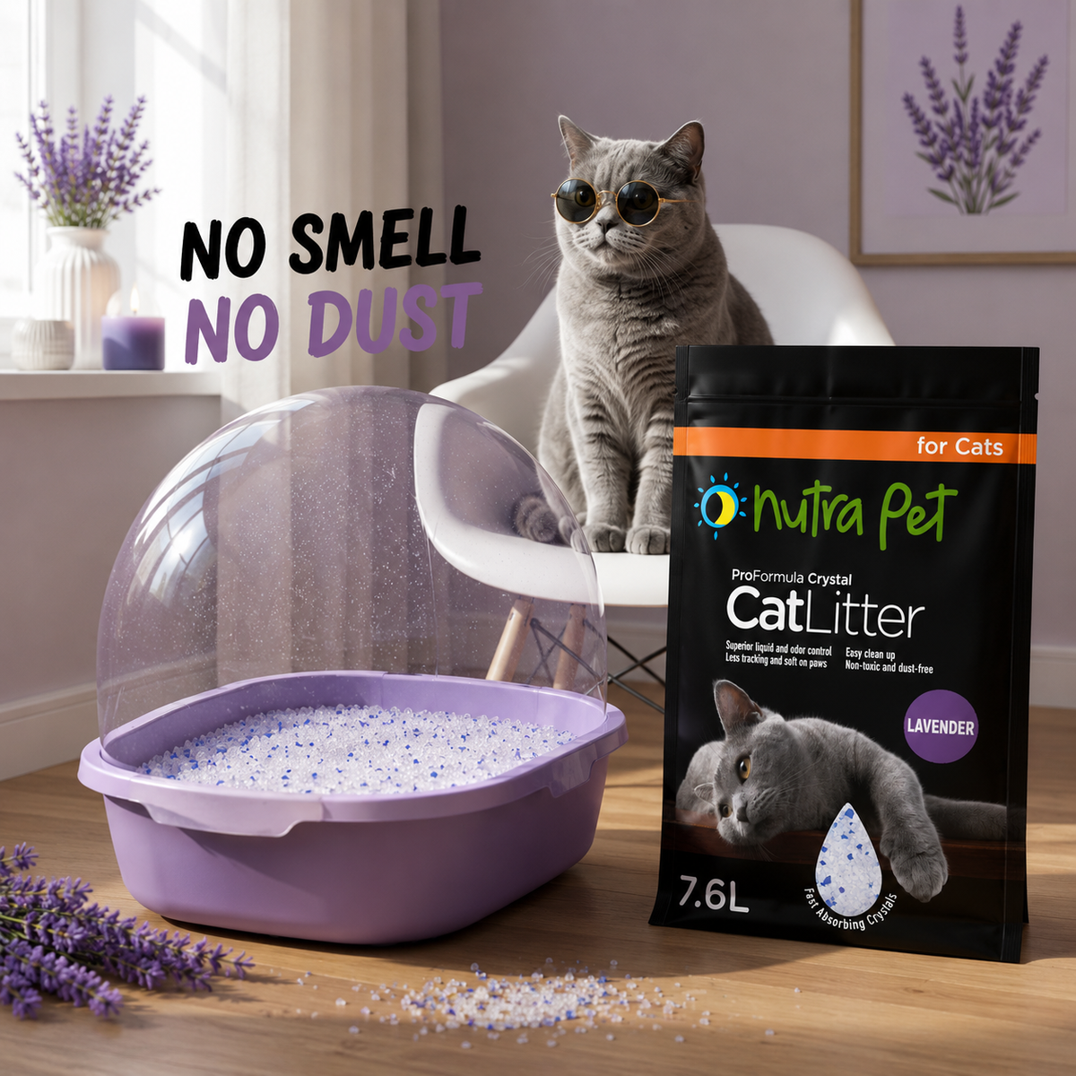 Nutrapet Cat Litter Silica Gel 7.6L- Lavender Scent