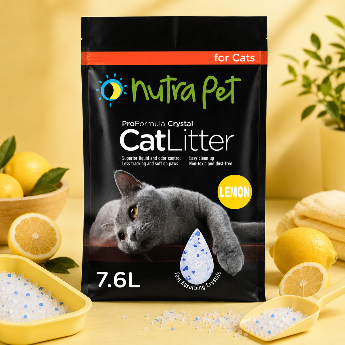 Nutrapet Cat Litter Silica Gel 7.6L- Lemon Scent