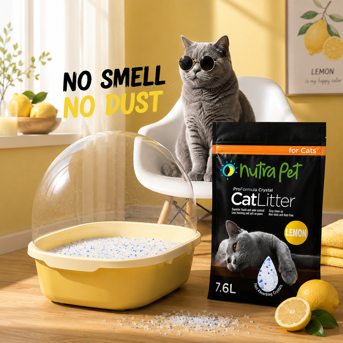 Nutrapet Cat Litter Silica Gel 7.6L- Lemon Scent