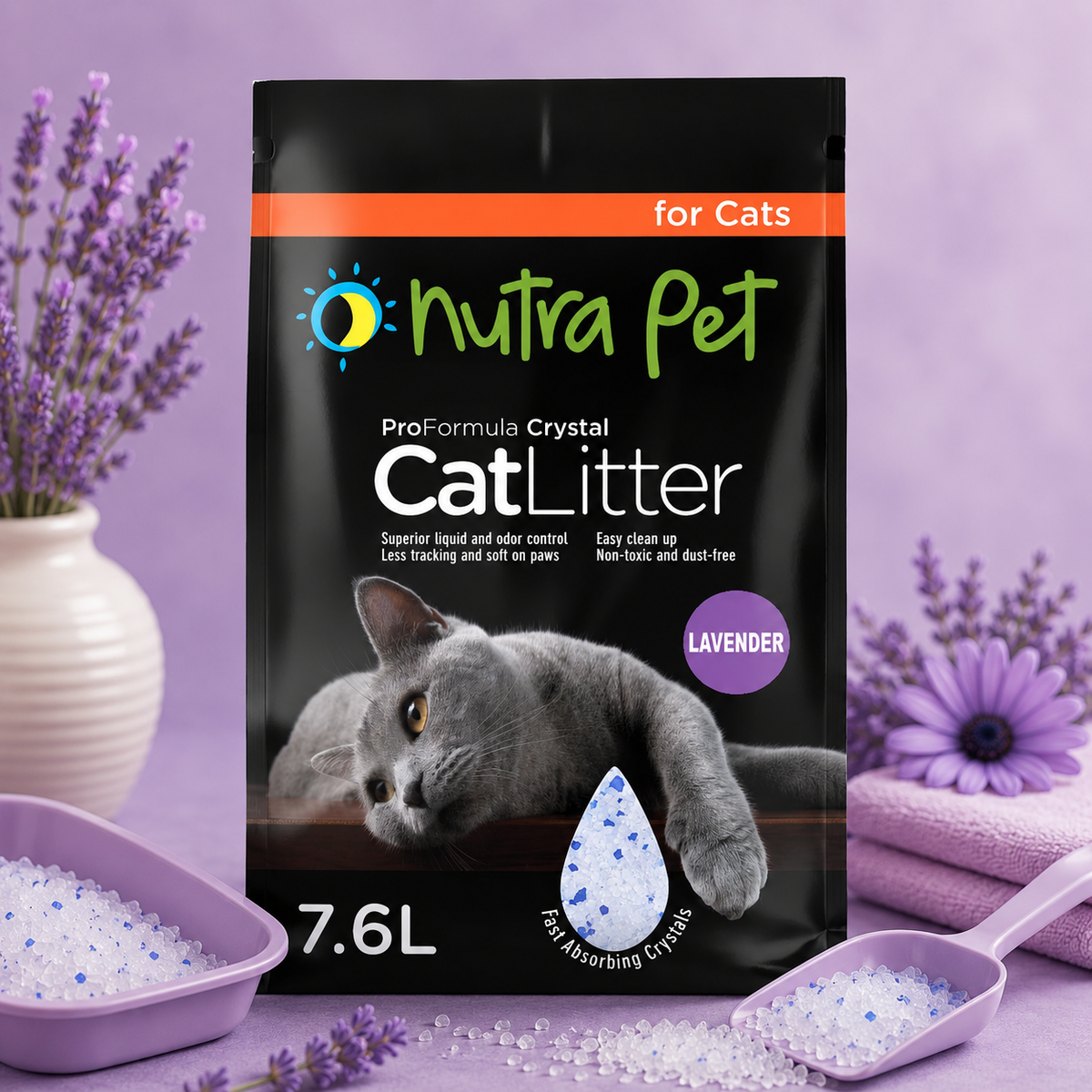 Nutrapet Cat Litter Silica Gel 7.6L- Lavender Scent