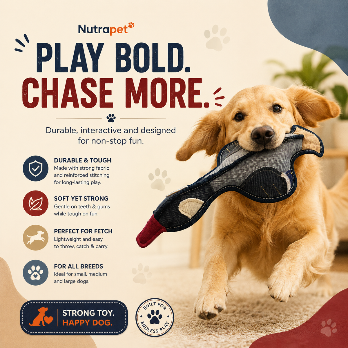 Nutrapet Goose Dog Toy
