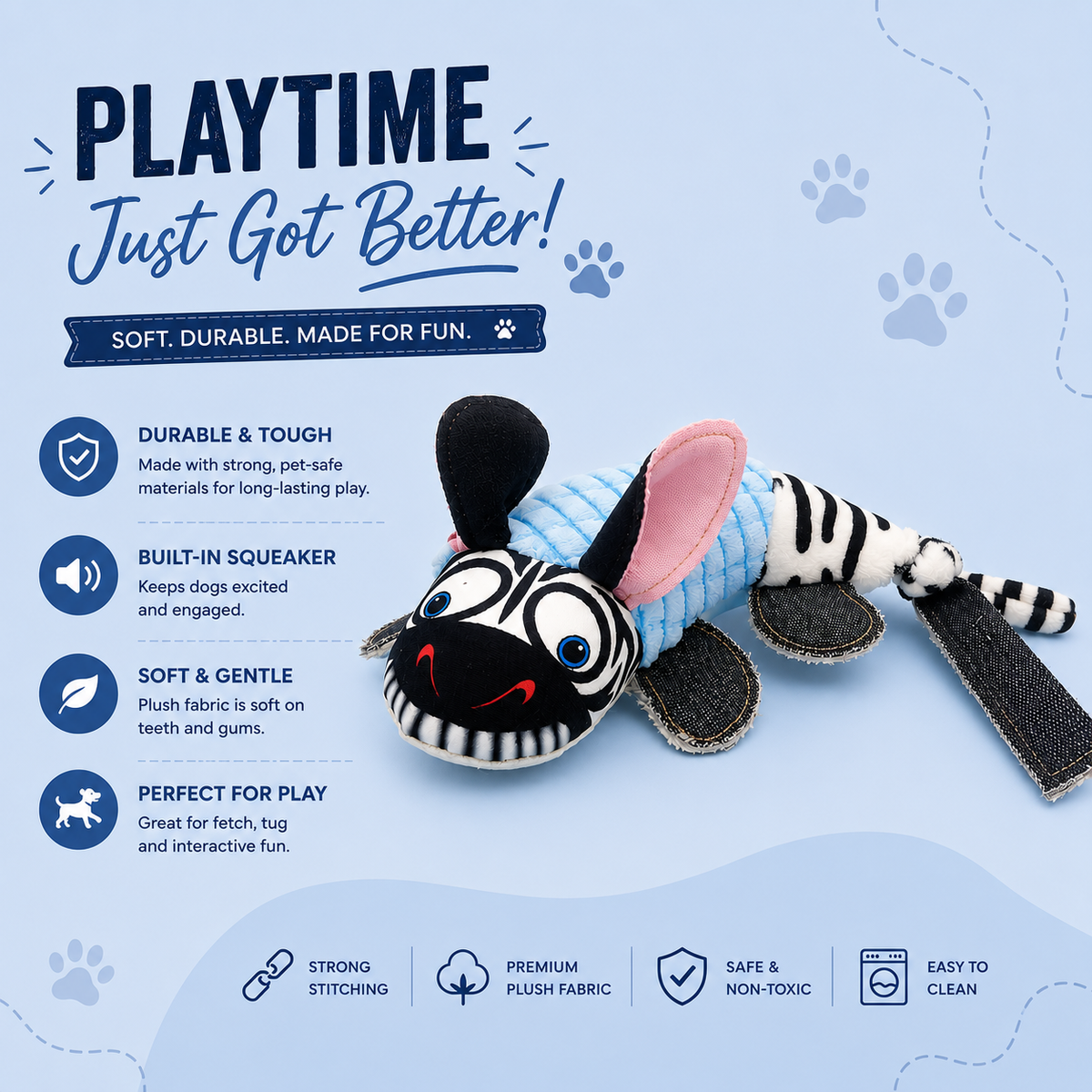 Nutrapet Ravishing Zebra Dog Toy