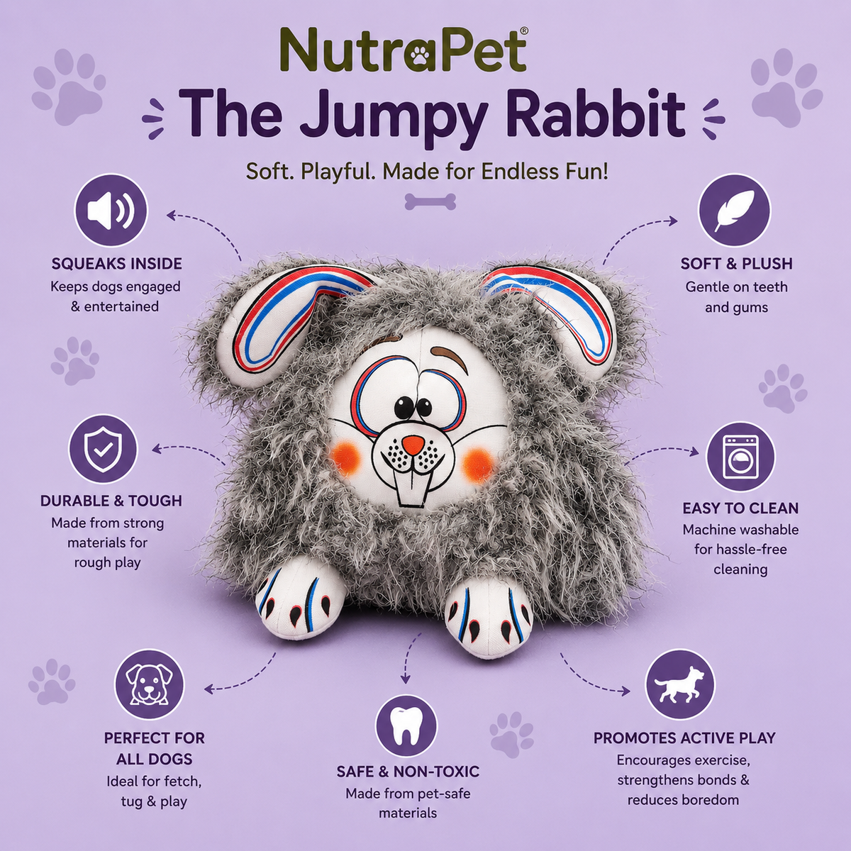 Nutrapet Jumpy Rabbit Dog Toy