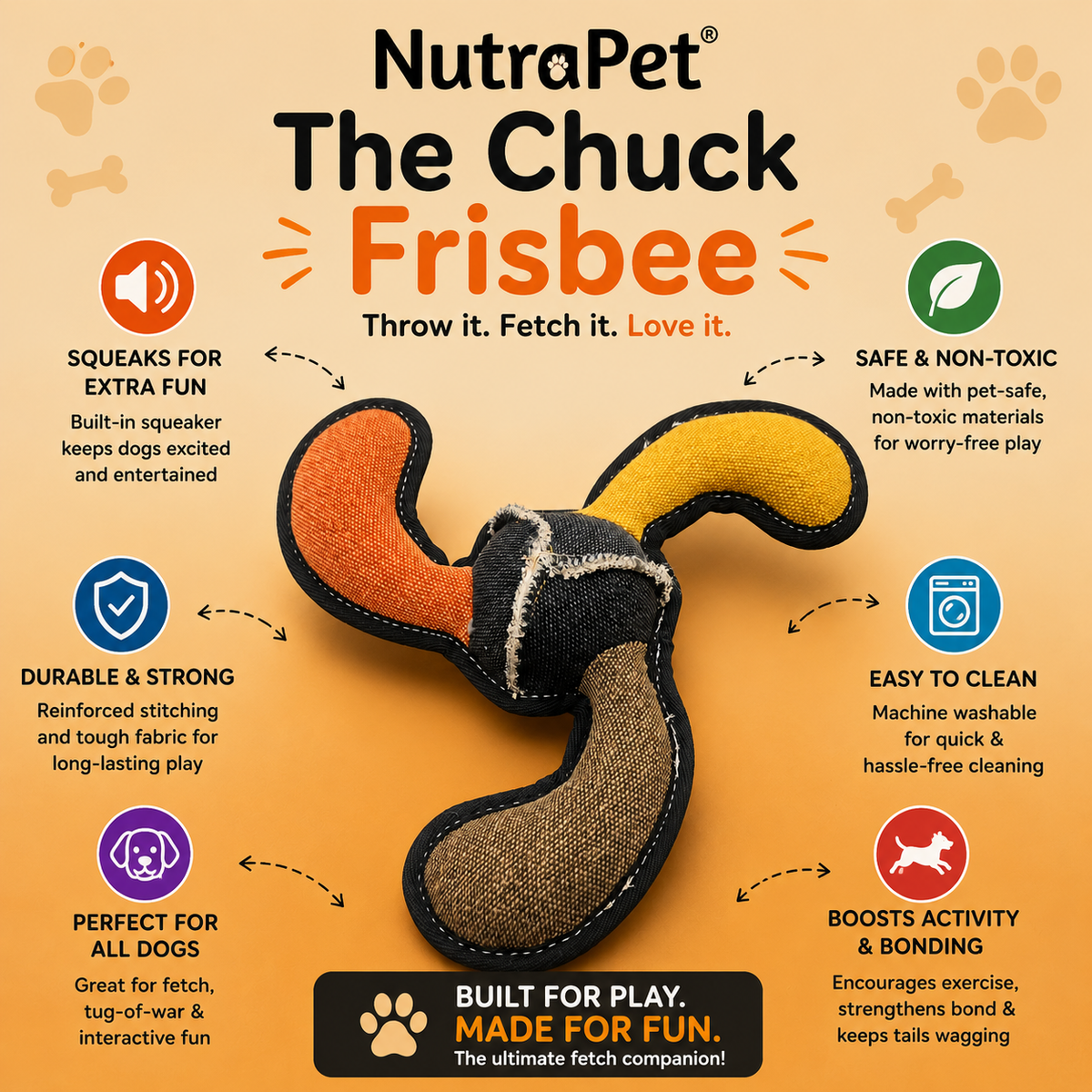 Nutrapet Chuck Frisbee Dog Toy