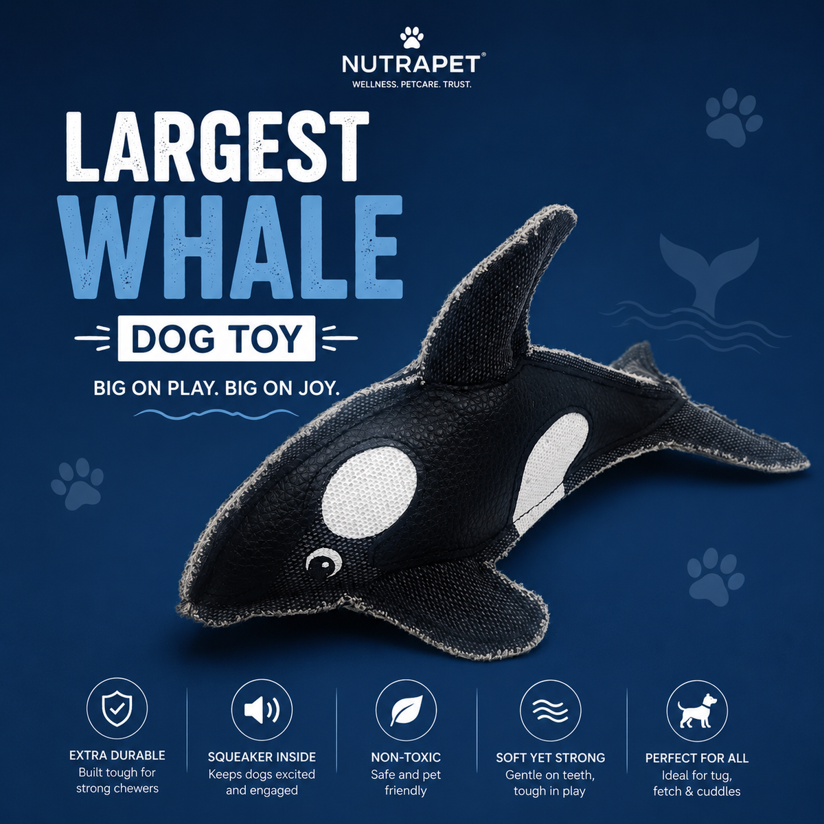 Nutrapet Largest Whale Dog Toy
