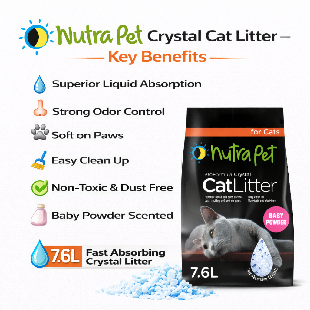 Nutrapet Cat Litter Silica Gel 7.6L- Baby Powder Scent