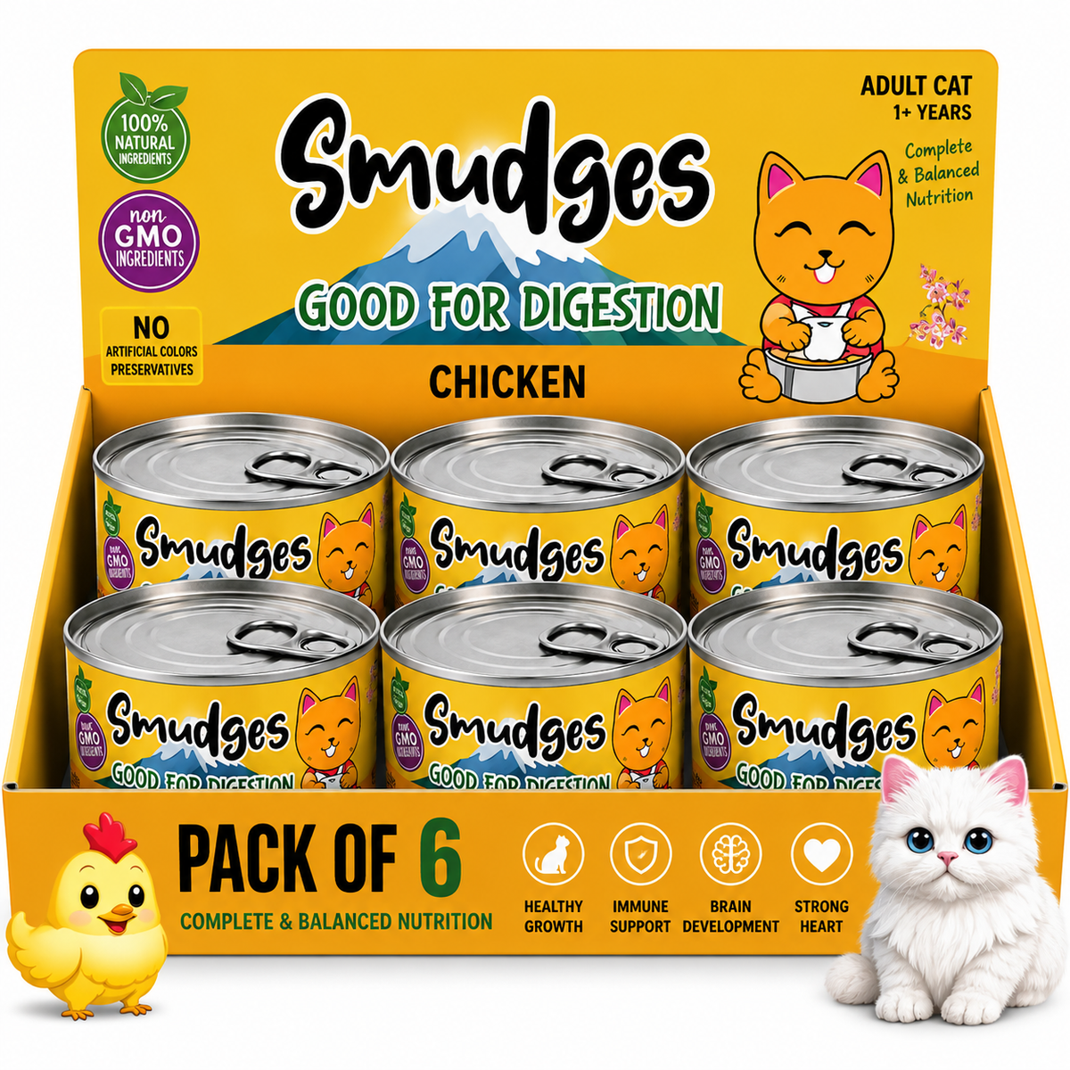 Smudges Adult Cat Chicken Flakes in Gravy 80g