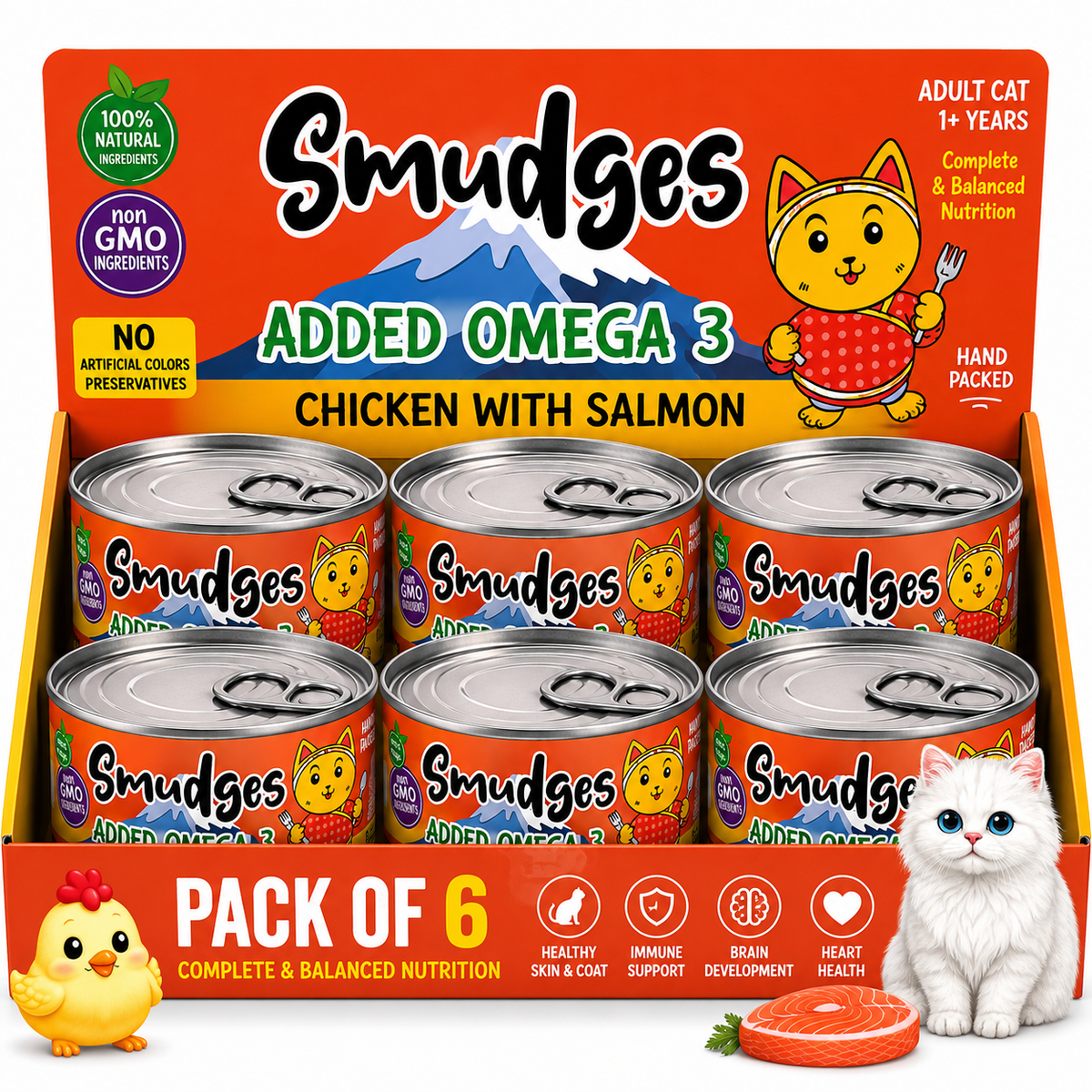 Smudges Adult Cat Chicken With Salmon In Gravy 80g