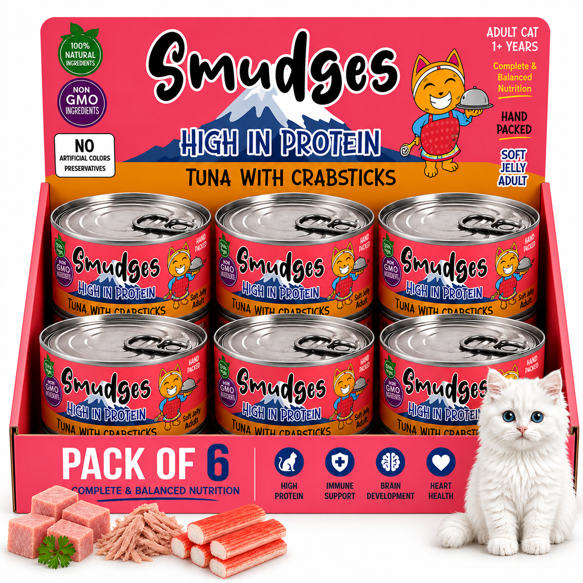 Smudges Adult Cat Tuna with Crabsticks in Gravy 80g