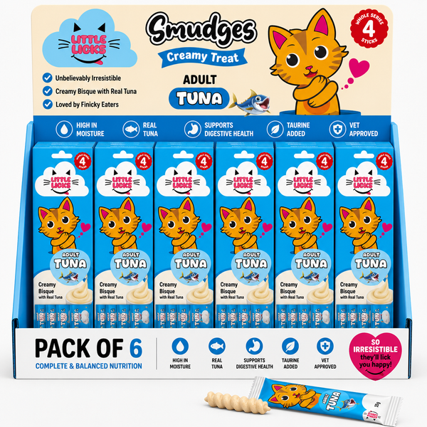 Smudges Little Licks Tuna Creamy Bisque Treats for Adult Cat 4 x 15g