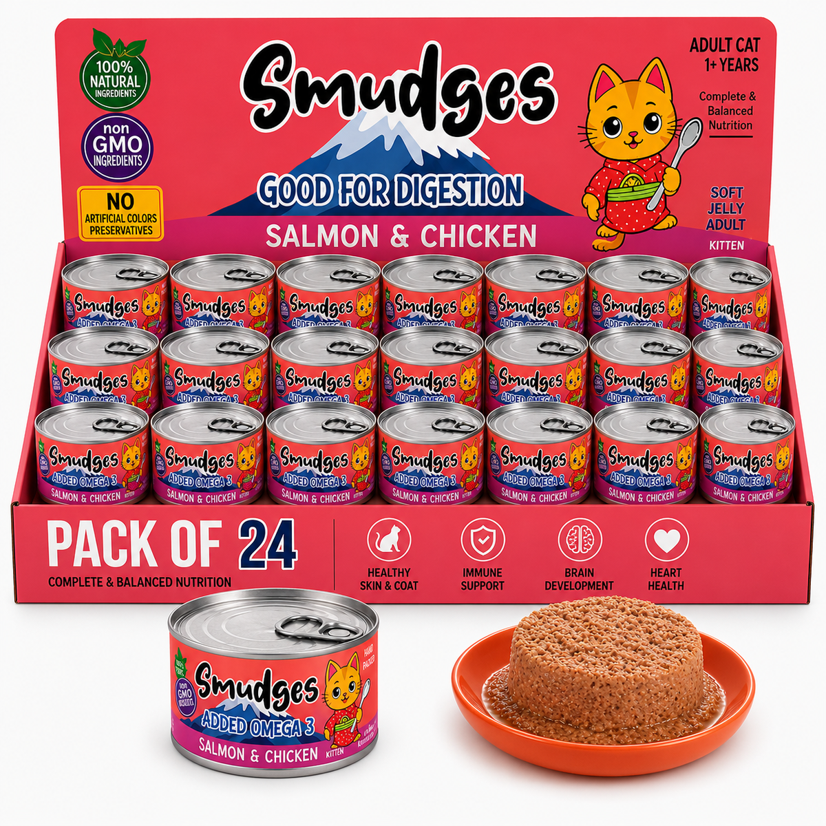 Smudges Kitten Salmon Pate Mixed with Shredded Chicken 60g