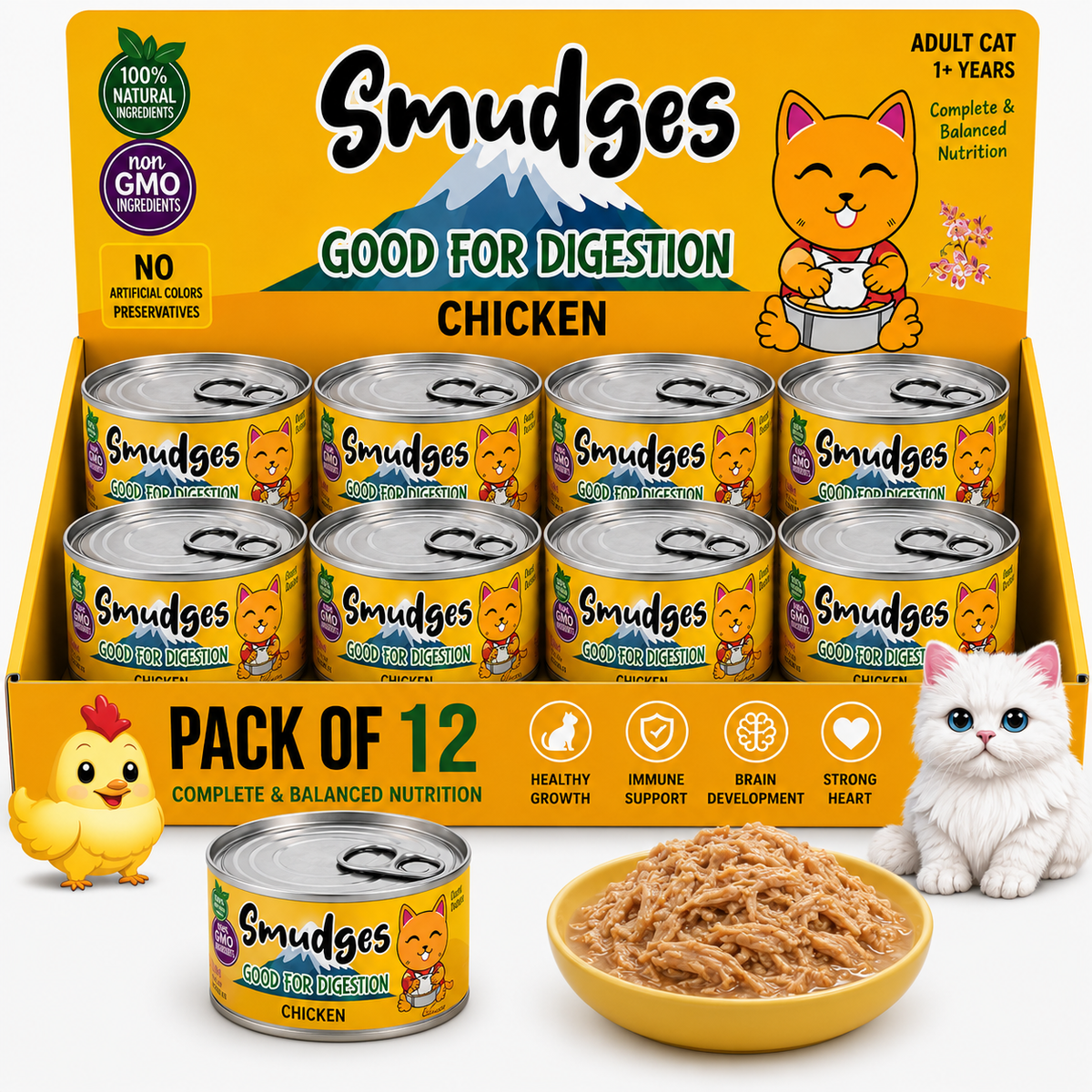 Smudges Adult Cat Chicken Flakes in Gravy 80g