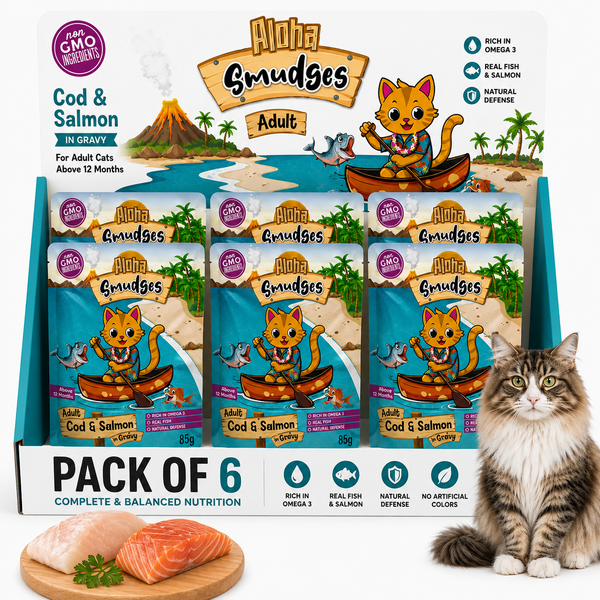 Aloha Smudges Cod & Salmon Adult Cat wet food in Gravy 85g Pouch