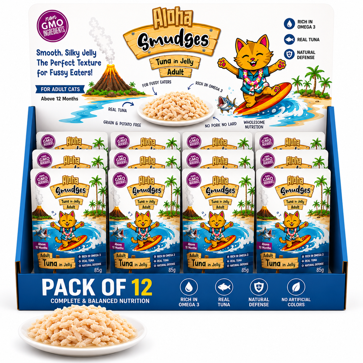 Aloha Smudges Tuna Adult Cat wet food in Jelly 85g Pouch