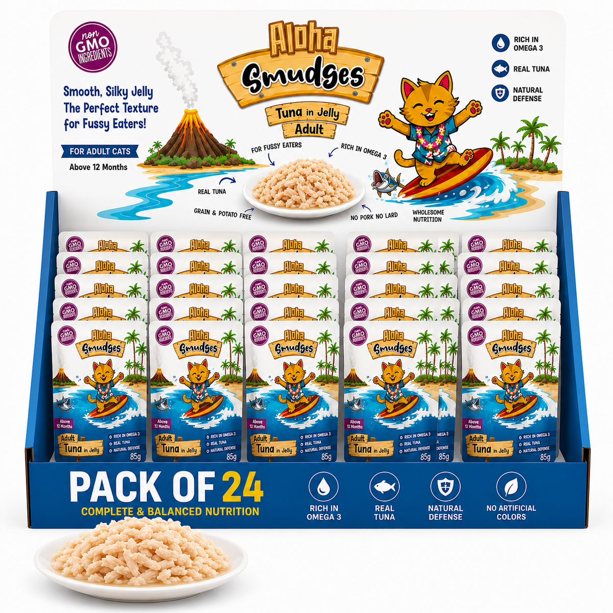 Aloha Smudges Tuna Adult Cat wet food in Jelly 85g Pouch