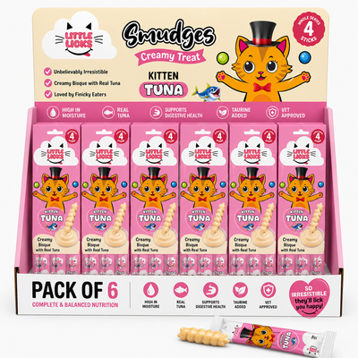 Smudges Little Licks Tuna Creamy Bisque Treats for Kitten Cat 4 x 15g